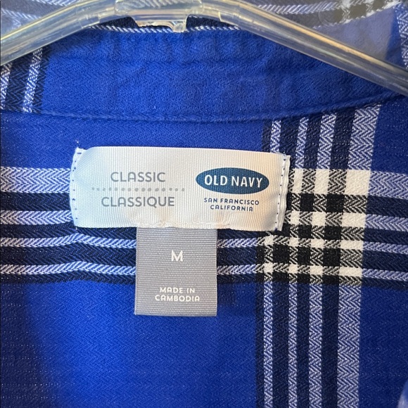 Old Navy Royal Blue Plaid Shirt - Picture 3 of 4